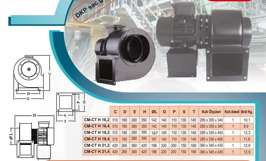 Купить Вентилятор жаростойкий радиальный улитка Dundar CM 16.4 H120 (артикул: 51_12455)